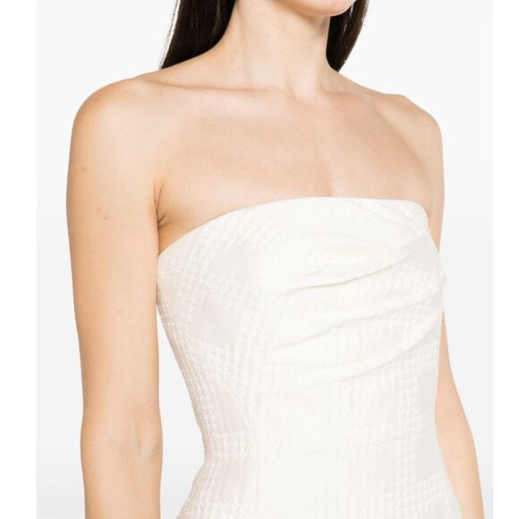 Emilia Wickstead White Lowre Check Tweed Midi Dress US size 6 NWT wedding - Picture 3 of 6